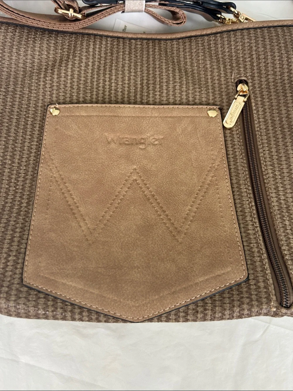 Wrangler by Montana West Leather Weave Hobo w/Convertible Crossbody Guitar Strap - Picture 4 of 11